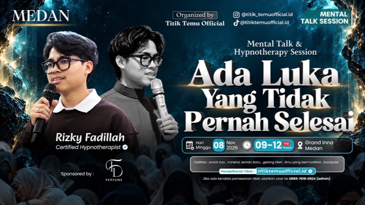 Poster Mental Talk & Clinical Hypnotherapy Medan