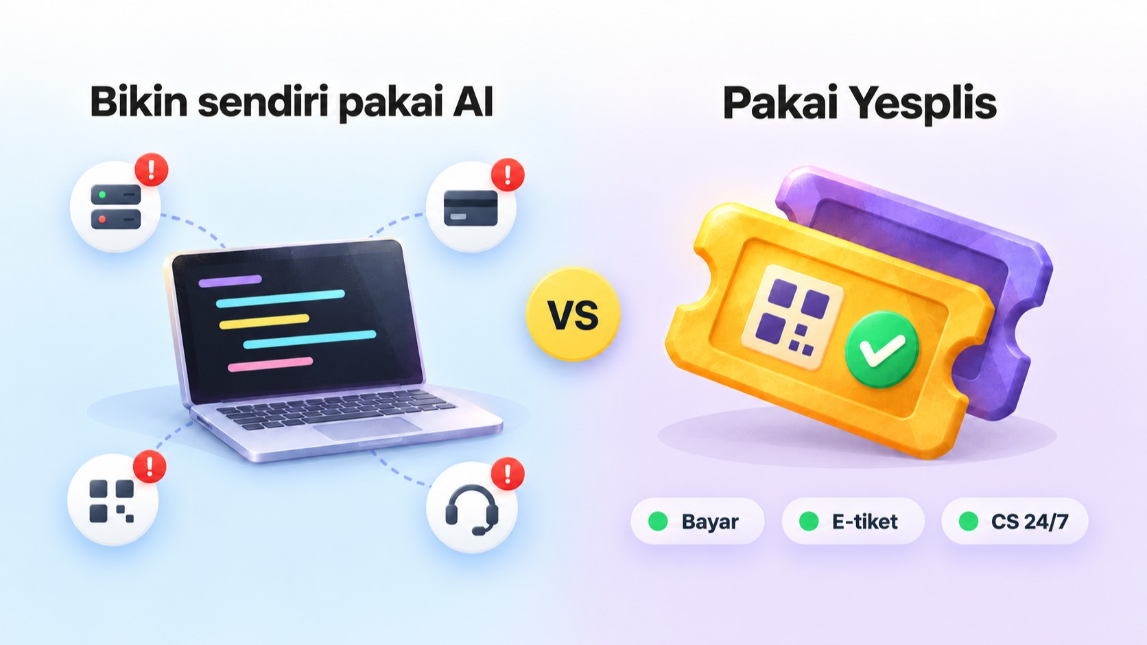 Bikin Platform Tiketing Sendiri Pakai AI? Ini Alasan Pakai Yesplis Saja
